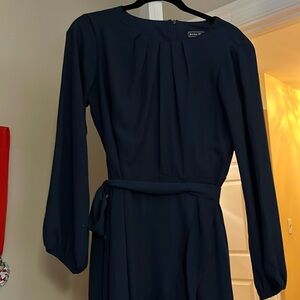 Jessica Howard long sleeved Navy Ruffle dress 12p